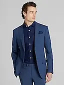 Egara Skinny Fit Check Suit, Indigo Blue Check | 2 Piece Suits | Men's Wearhouse | The Men's Wearhouse