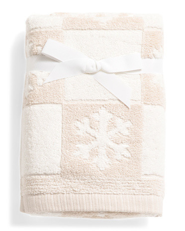 18x28 Set Of 2 Snowflake Checker Hand Towels | TJ Maxx