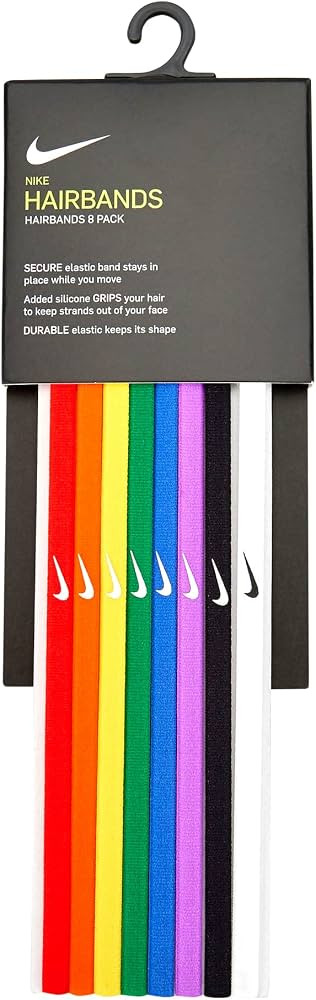Nike Skinny Headbands 8 Pk Tennis Swoosh Hair Bands Pack of 8 | Amazon (US)