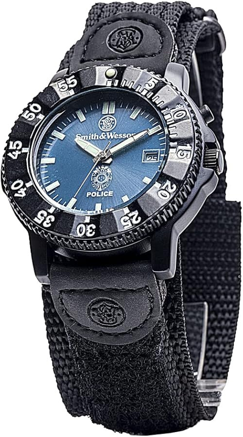 Smith & Wesson Tactical Men’s Police Watch, Blue Face with Backlight, 3ATM Water Resistant, Pre... | Amazon (US)