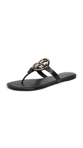 Tory Burch Women's Metal Miller Sandals, Perfect Black/Gold, 5 Medium US | Amazon (US)