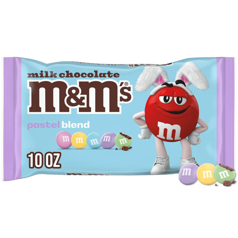 M&M'S Milk Chocolate Easter Candy, Chocolate for Easter Basket Stuffers, Eggs, 10 Ounce Bag | Amazon (US)