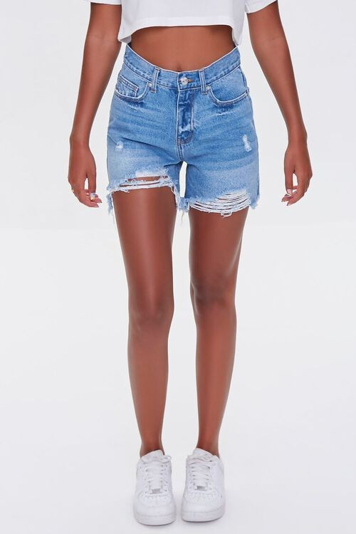 Distressed Denim Mom Shorts | Forever 21 (US)