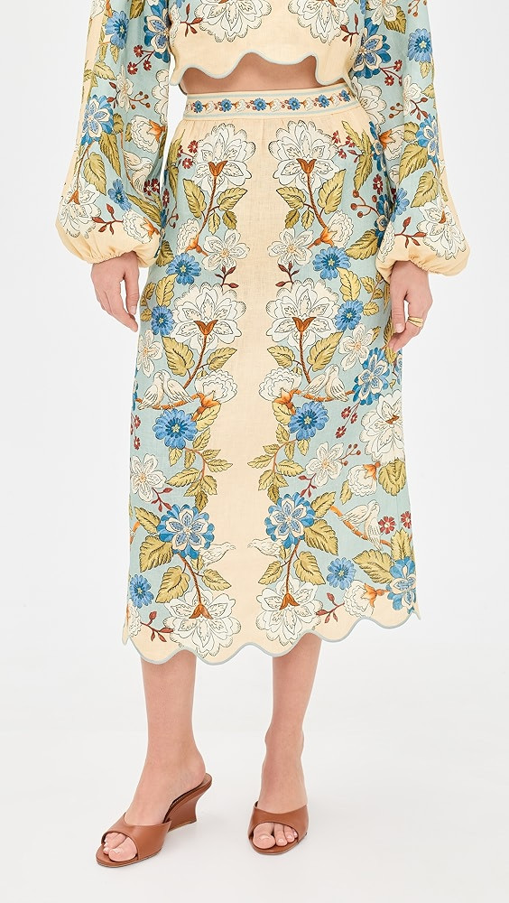 Garden Scarf Midi Skirt | Shopbop