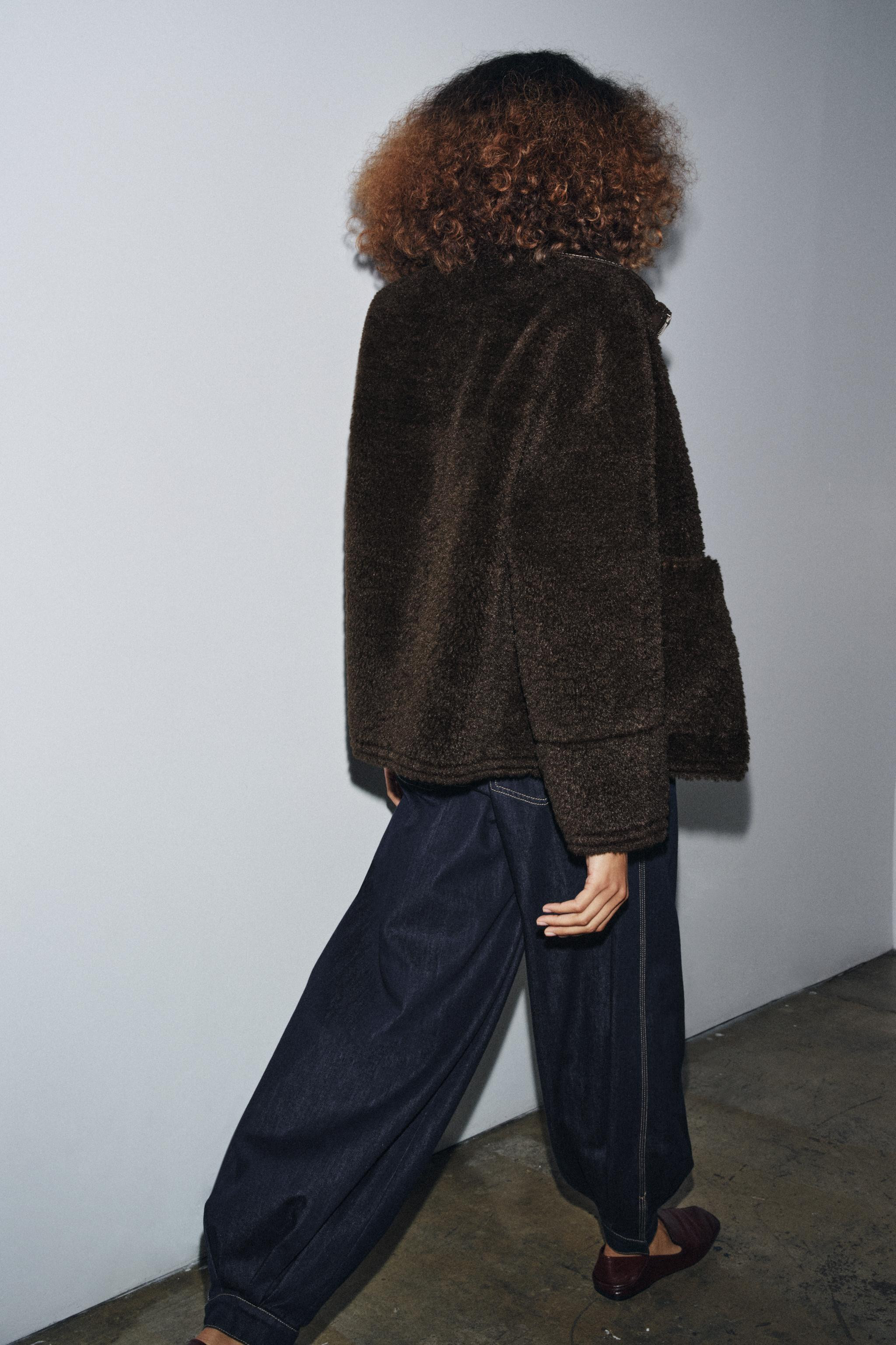 ZW COLLECTION FAUX SHEARLING DOUBLE-FACED JACKET | Zara UK