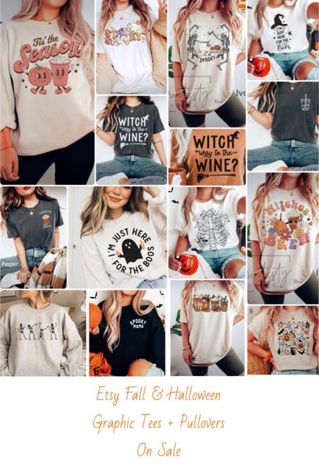 Etsy Fall & Halloween themed Graphic Tees + Pullovers (Hoodies & Crewnecks) that are on sale right now!!
Hurry you don’t want to miss these marked down favorite finds! 
