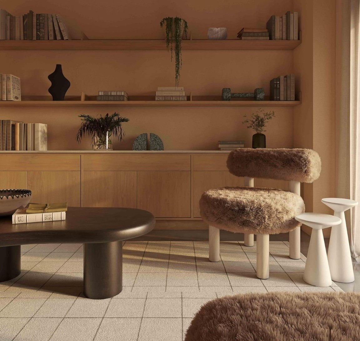 New on Amazon!✨ The white concrete side tables paired with the dark taupe vegan shearling accent chair creates a modern, sculptural moment. Soft meets structured for a cozy yet elevated vibe. 

Shop now and transform your space.🤍

#LTKHome #LTKU #LTKOver40