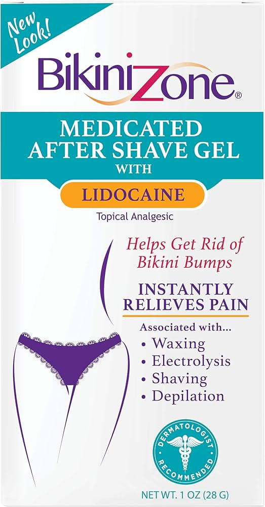 Bikini Zone Medicated After Shave Gel Lidocaine Razor Bump Relief, 1 Oz, 1 Pack | Amazon (US)