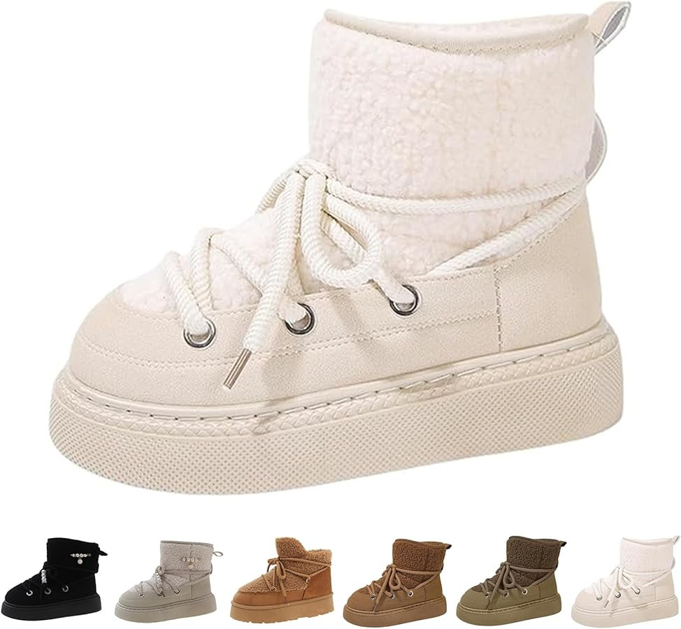 Women's Snow Boots With Fur Lining, Warm Ankle Boots, Soft And Comfortable Outdoor Walking Boots,... | Amazon (US)