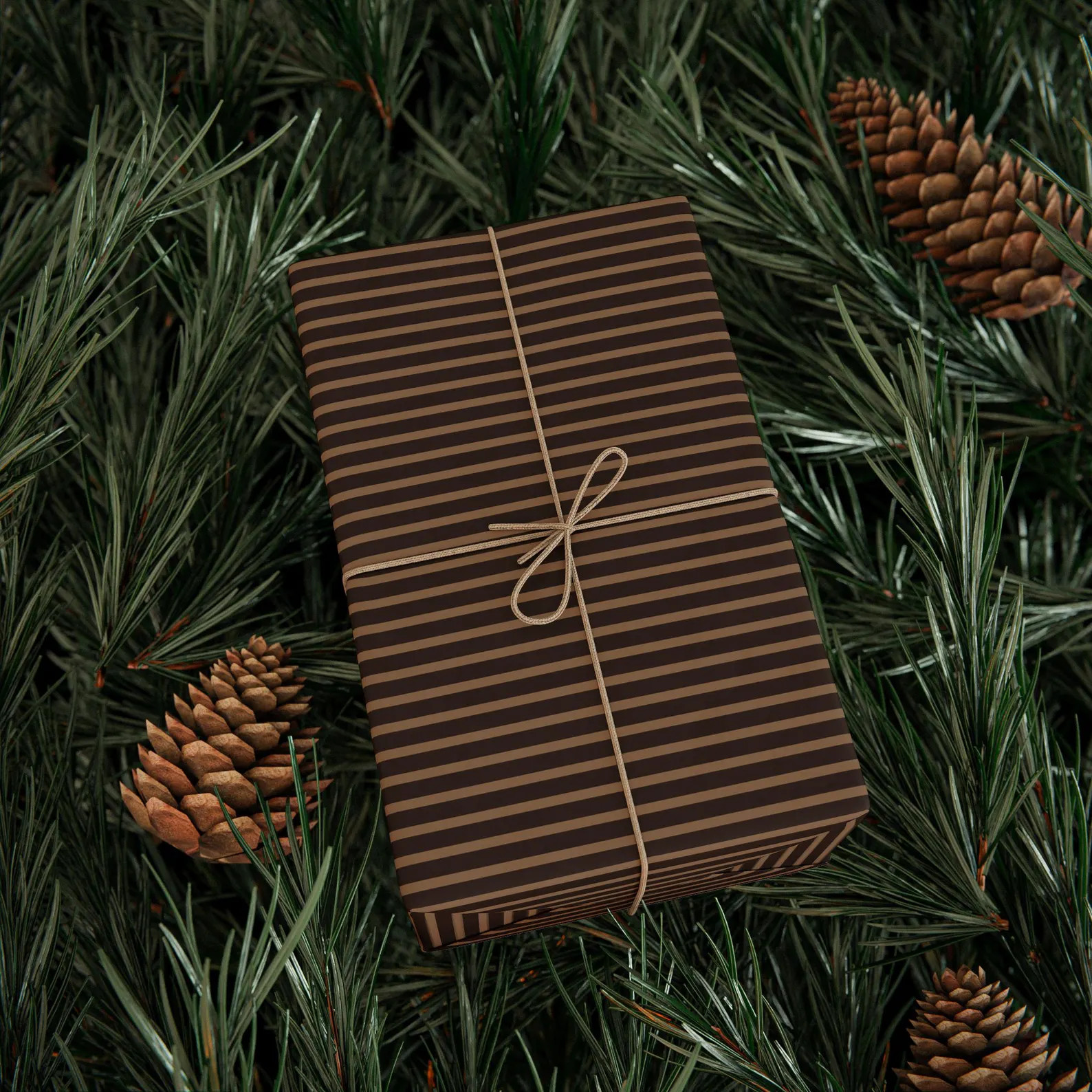 Brown Striped Wrapping Paper: Elegant Glossy or Matte Finish Gift Wrap - Etsy | Etsy (US)