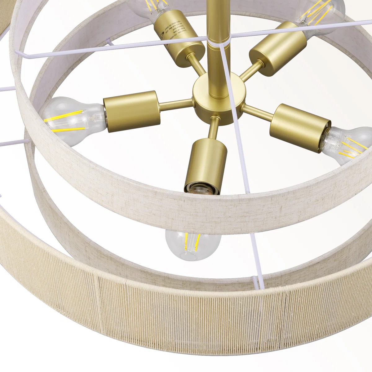 5-Light Drum Chandelier With Fabric And Rope Shades | Wayfair North America