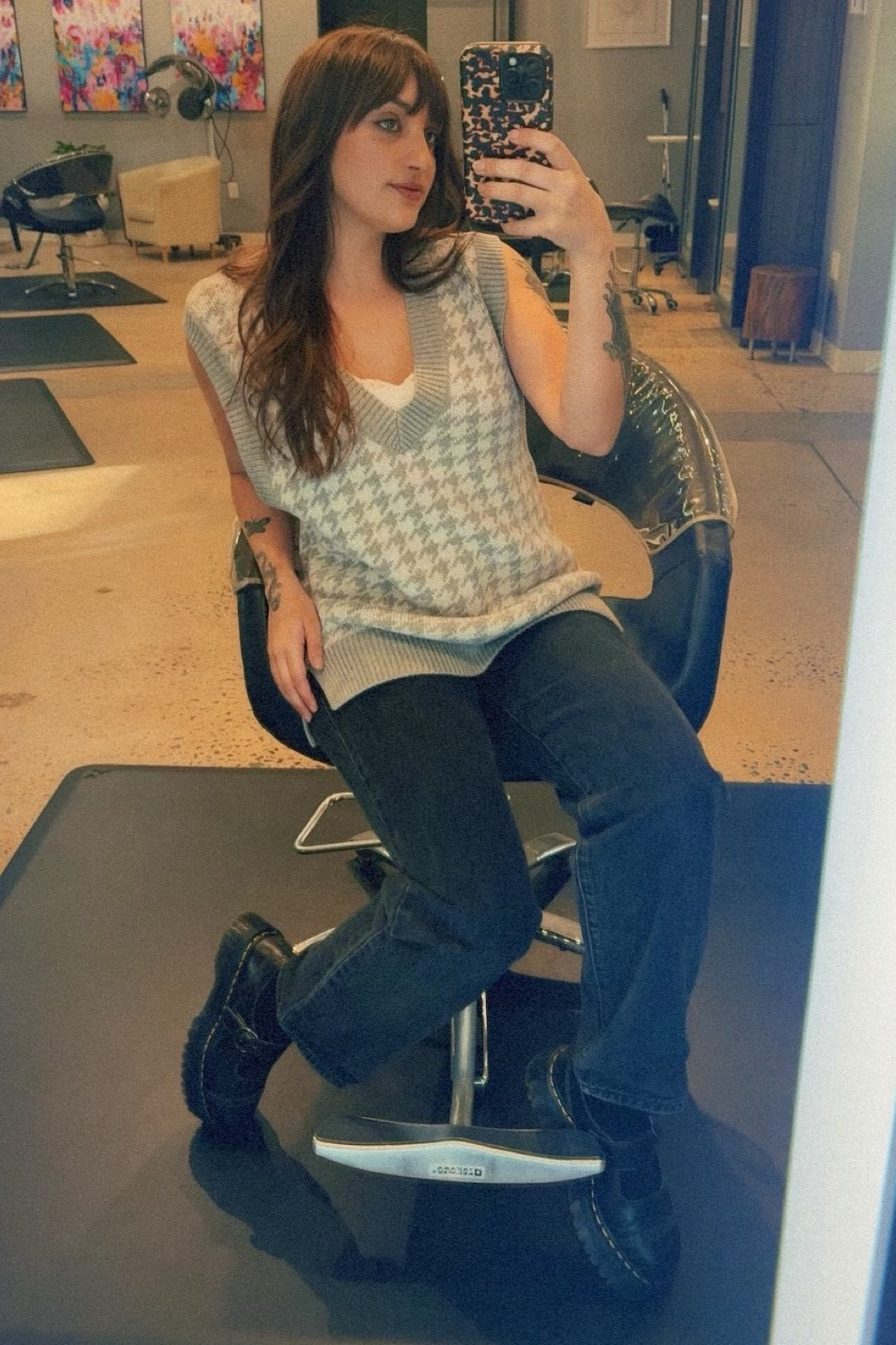 Work fitttt🫶🏼 #salonfit #hairstylist #salonwear #ootd #fitcheck
 This oversized sweater is from Abercrombie. This color way looks to be sold out on their website so I attached similar ones. I’m wearing a size Small. Pants are Levi’s Baggy. Shoes are the Dr Marten Brown Addina Orleans Leather Platform Loafers! 

#LTKSeasonal #LTKHoliday #LTKStyleTip
