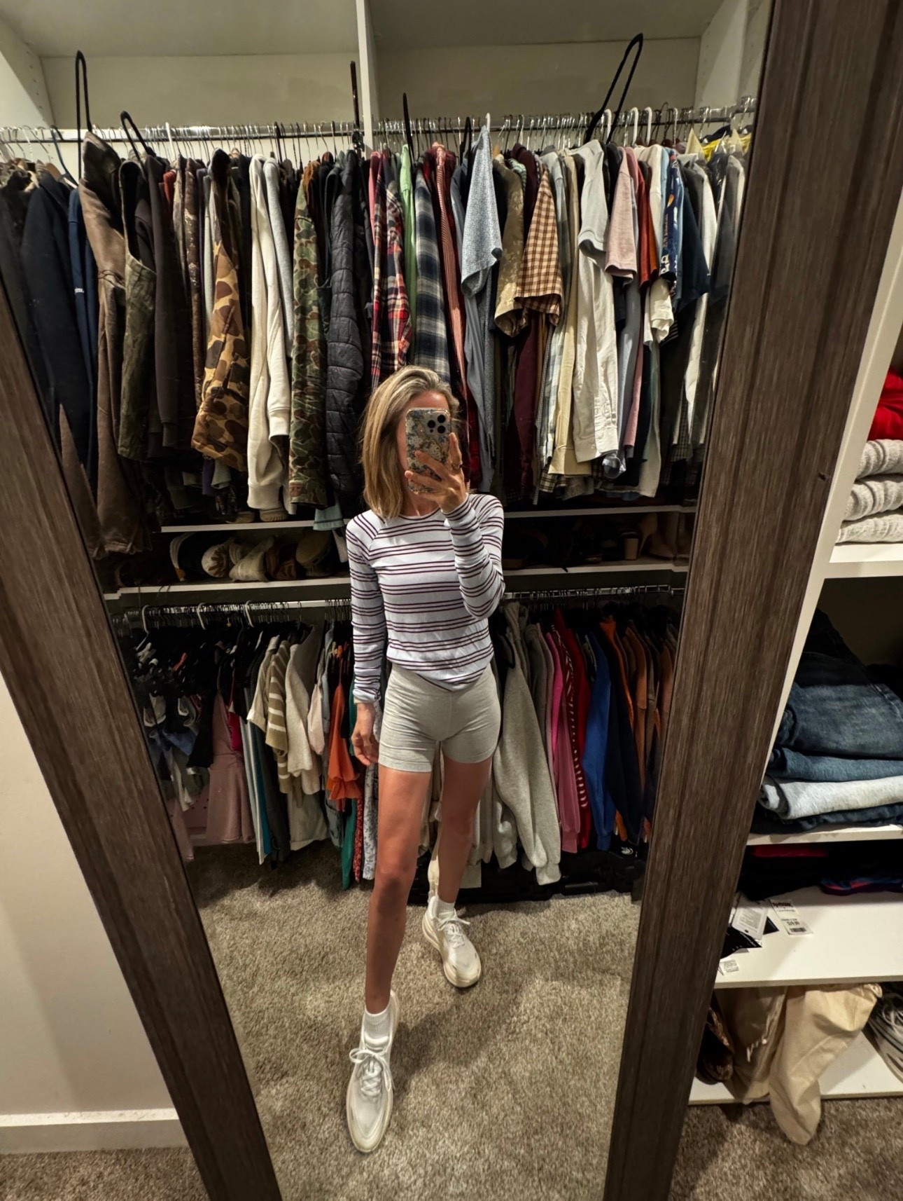 Biker shorts are 30% off! Who loves a cute, striped shirt?! I love wearing this out running errands as well as working out. It is so soft and comfortable. I’m wearing a size small  

#LTKfitnessgoals #LTKSpringSale #LTKdayinmylife

#LTKSpringSale #LTKgrwm #LTKootd