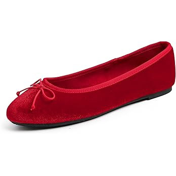 FEVERSOLE Women's Ultra Soft Colorful Memory Foam Cushioned Faux Suede Home Ballet Flats | Amazon (US)