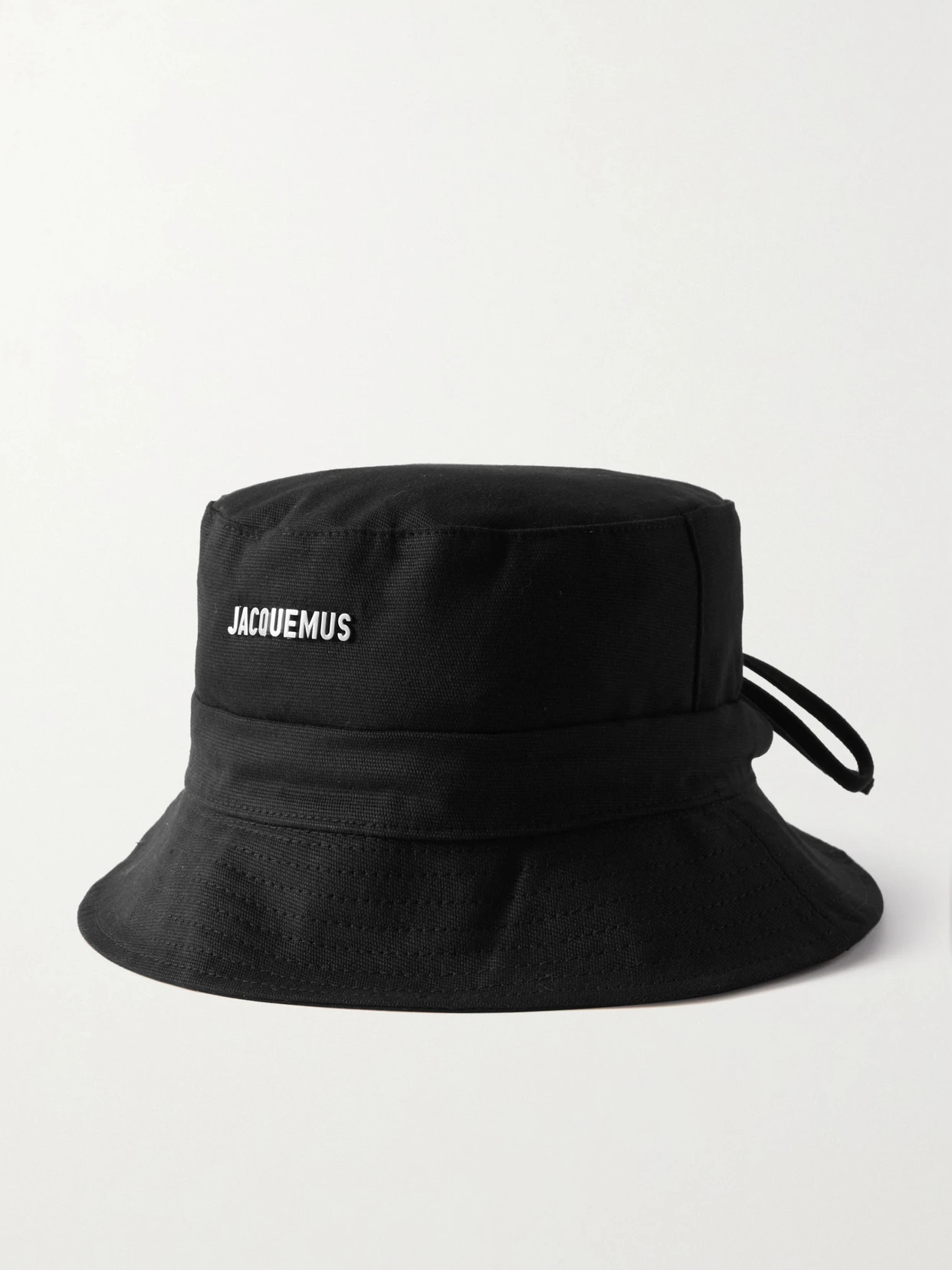 Jacquemus - Le Bob Embellished Cotton-canvas Bucket Hat - Black | NET-A-PORTER (US)