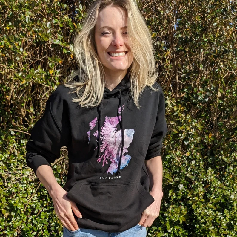 Scotland Unisex Hoodie Watercolour Map | In Black or White | Gift for Him | Unique Scottish Souve... | Etsy (US)