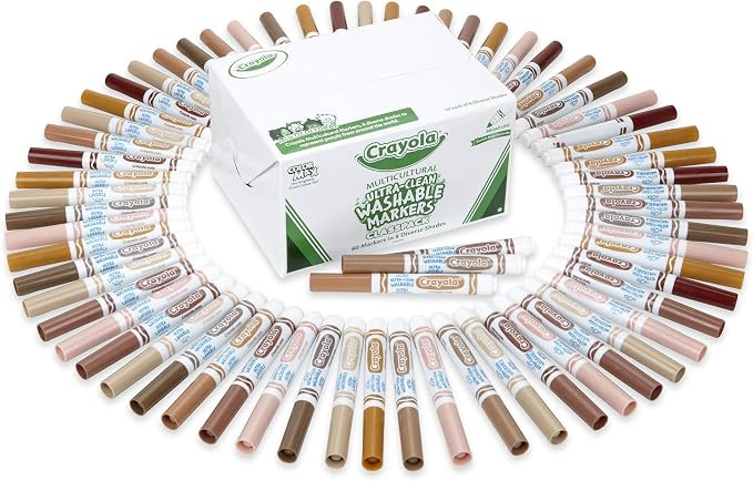 Crayola Multicultural Marker Classpack, Ultra Clean Washable Markers, Broad Line, 80 Count | Amazon (US)