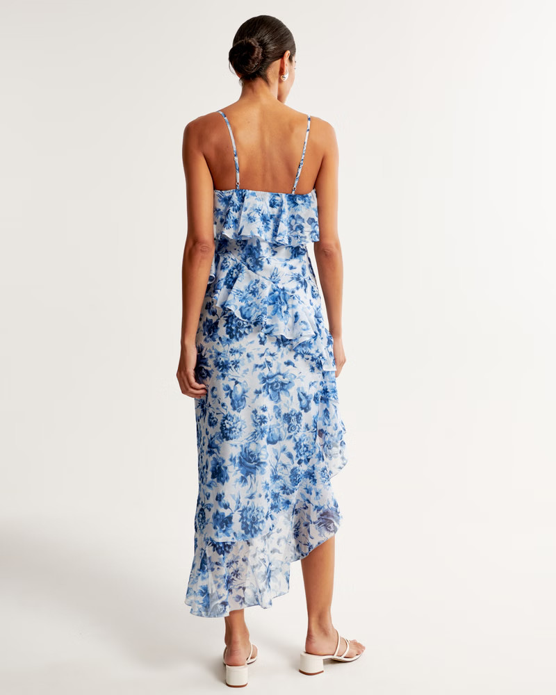 Cascading Ruffle Maxi Dress | Abercrombie & Fitch (US)