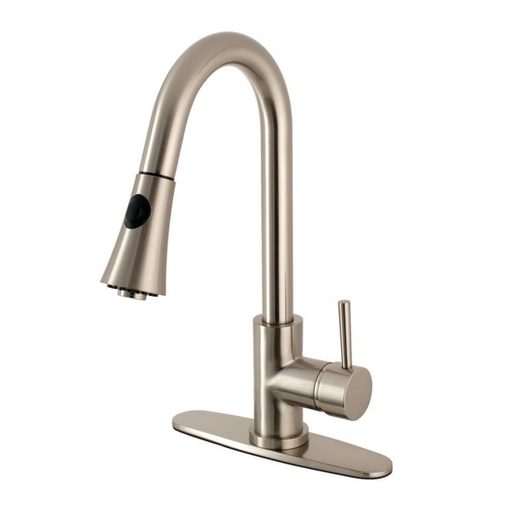 Gourmetier Single Handle Faucet with Pull Down Spout Satin Nickel - Kingston Brass | Target