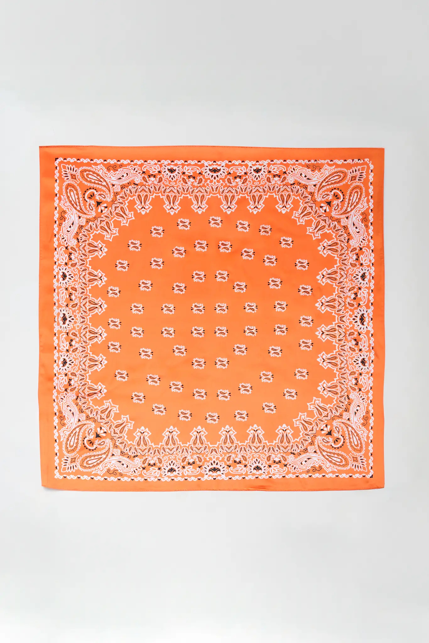 Orange Bandana Print Scarf | Avara