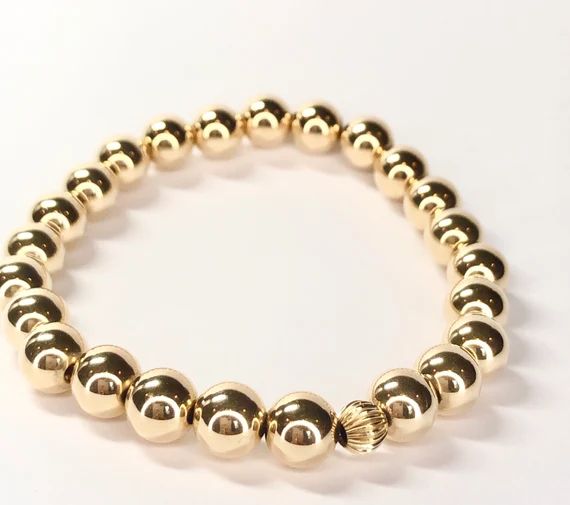 7mm gold ball bracelet | Etsy (US)
