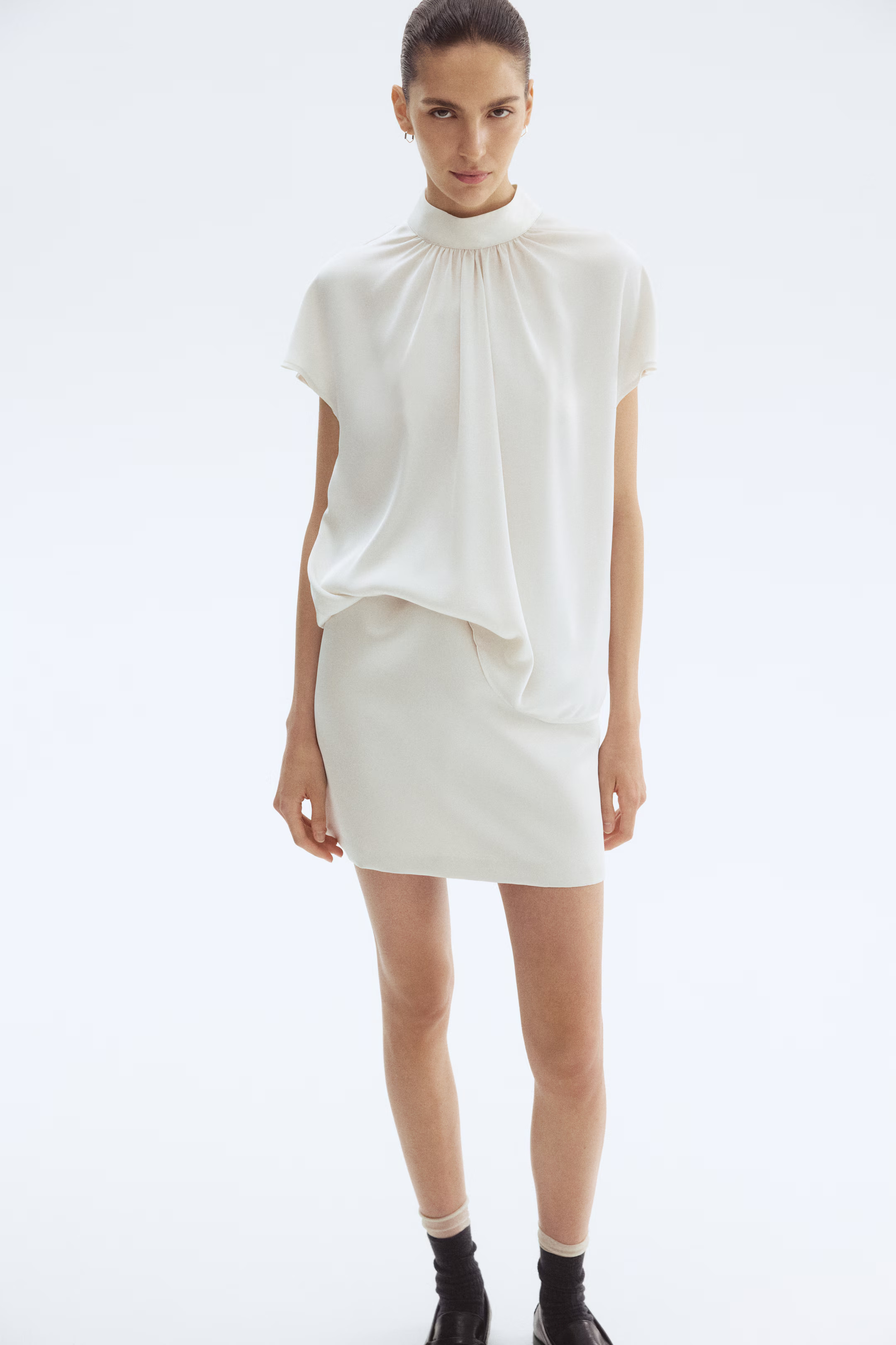 Stand-Up Collar Satin Blouse | H&M (US + CA)
