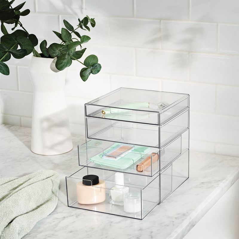 4 Drawer Stackable Countertop Organizer Clear - Brightroom™ | Target