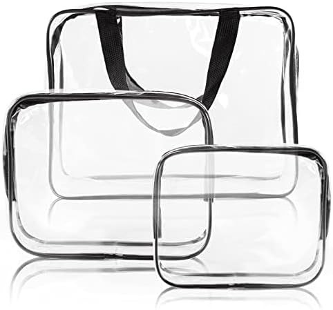 3Pcs Travel Bag for Toiletries - Travel Makeup Bag Clear Makeup Bags with Zipper Pouches For Orga... | Amazon (US)