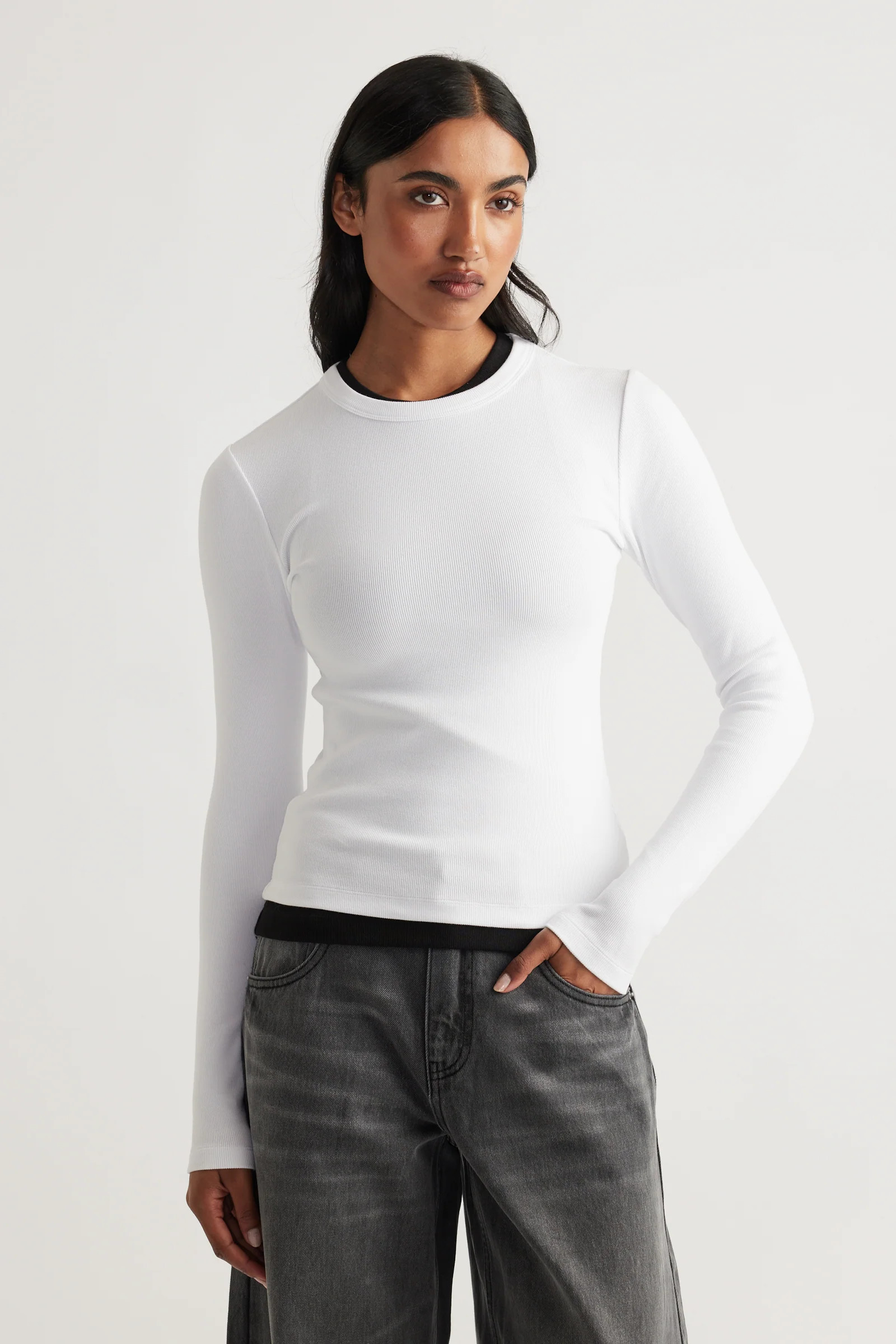 Charlotte Long Sleeve Top - Bright White | DECJUBA
