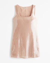 Sequin Squareneck Mini Dress | Abercrombie & Fitch (US)