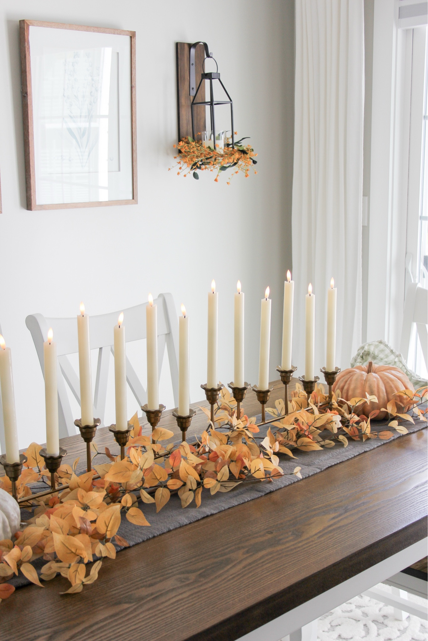 Cozy fall tablescape in the cottage with candelabra 

#LTKHome #LTKSeasonal #LTKHalloween