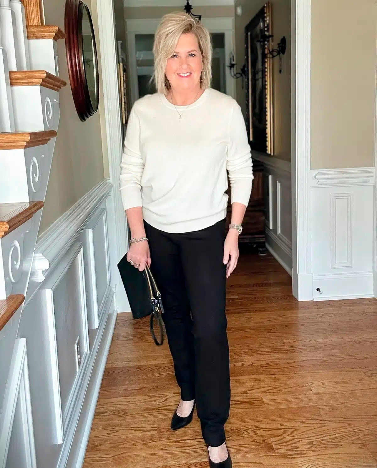 More of my most loved from Quince for the year! Cashmere sweater size large | straight leg pants size medium 

#LTKootd #LTKWorkwear #LTKOver40