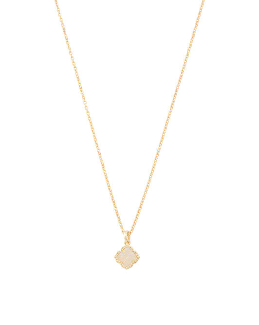 Gold Iridescent Drusy Pendant Necklace | TJ Maxx