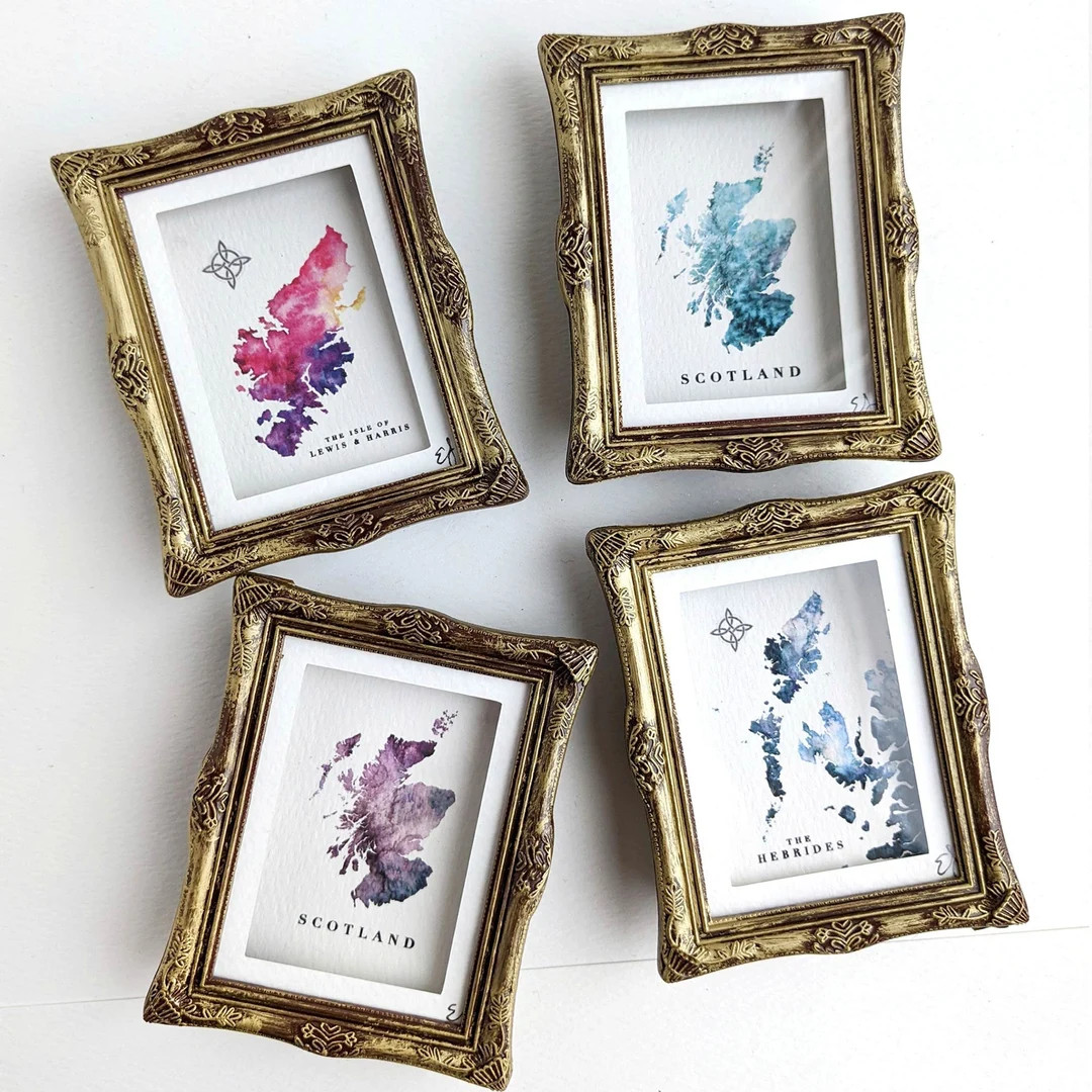 3D Mini Frame Fridge Magnet | Scottish Islands Watercolour Maps | Scotland Souvenir | Desk Decor ... | Etsy (US)