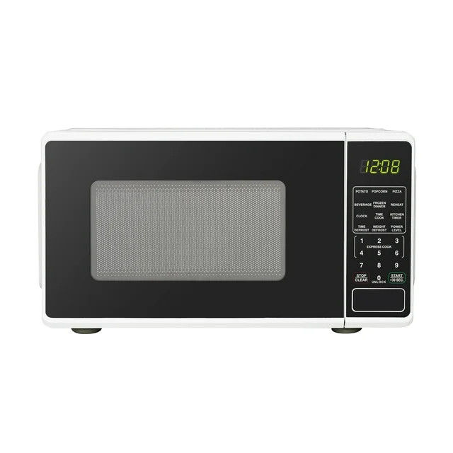 Mainstays 0.7 Cu ft Countertop Microwave Oven, 700 Watts, White | Walmart (US)