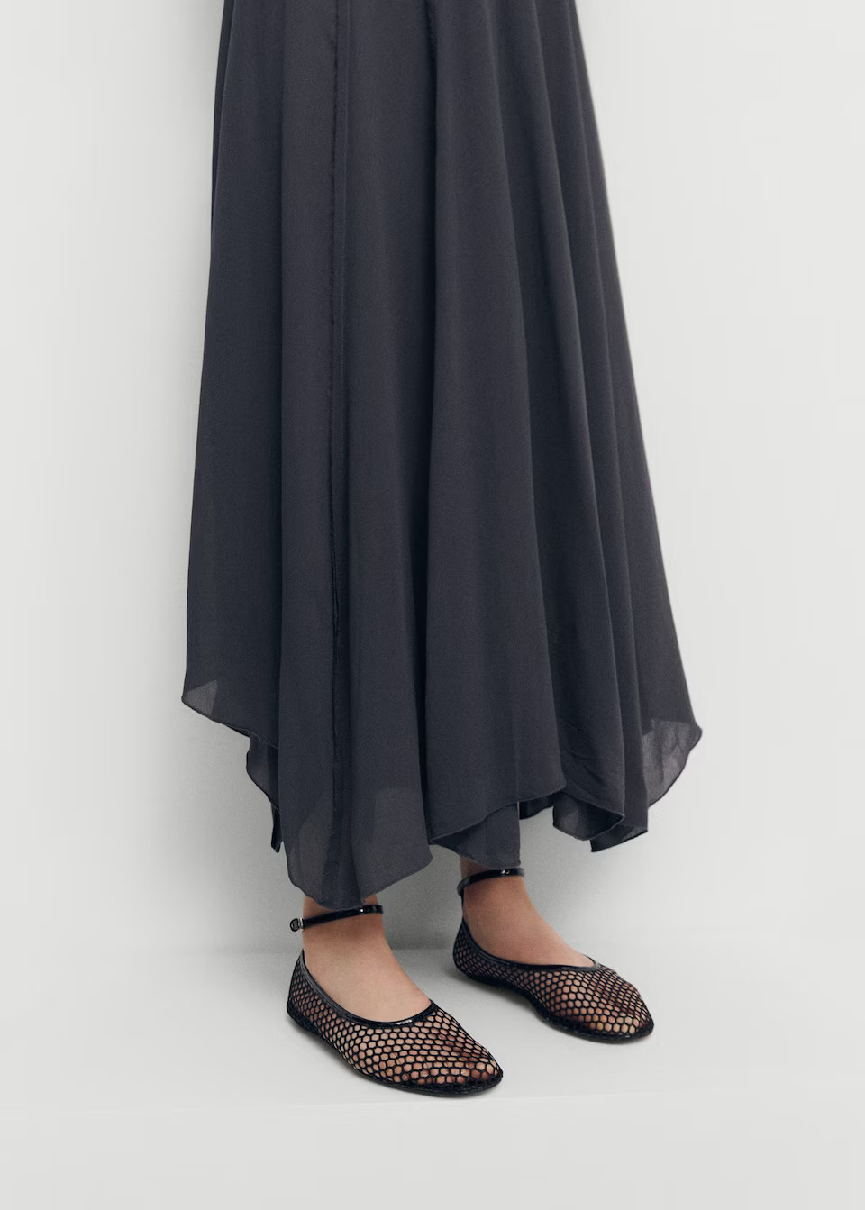 Ballerinas with mesh bracelet -  Women | Mango United Kingdom | MANGO (UK)