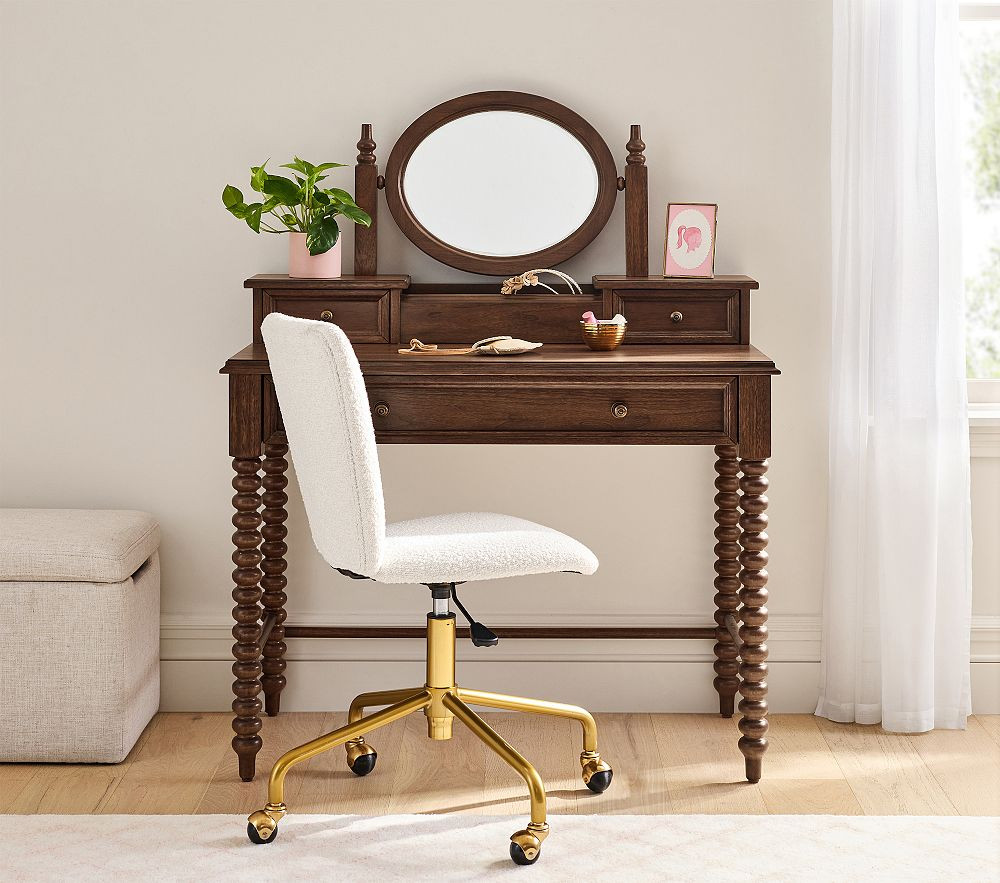 Chris Loves Julia Turned Wood Vanity Desk (40") | Pottery Barn Kids