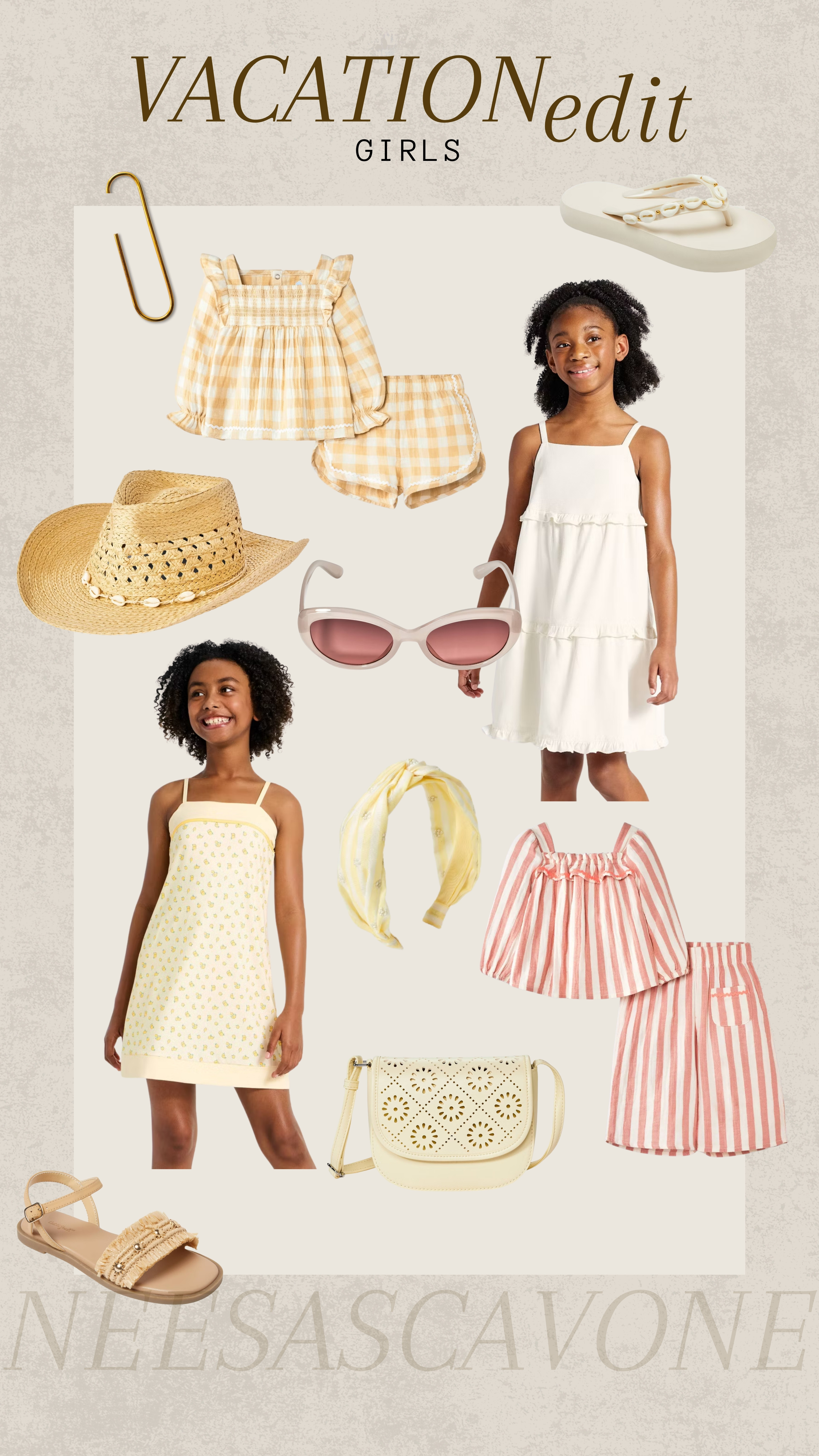 Vacation edit outfits for girls that are giving coastal vacation vibes ☀️🌴 Neutral dresses, matching sets, beach accessories, and the cutest resort wear for summer trips, Disney vacations, beach photos, and family vacations. Everything is linked in my LTK! 

 #LTKKids #GirlsVacationOutfits #KidsFashion #VacationStyle #BeachVacationOutfits #GirlsSummerFashion #ResortWear #FamilyVacationStyle #MatchingSets #SummerOutfits #DisneyVacationOutfits #KidsStyleInspo #NeutralStyle #CoastalStyle #TargetStyle #LTKootd #LTKTravel #LTKKids