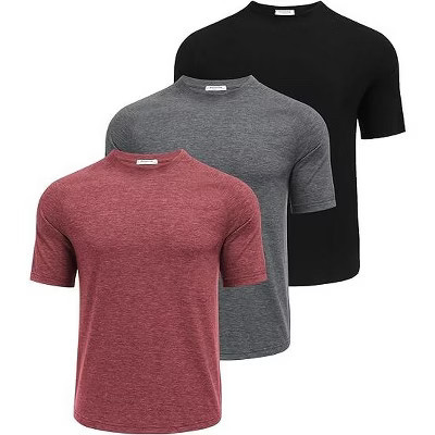 Pinspark Men's 3 Pack Workout Shirts Quick Dry Shirts Moisture Wicking Short Sleeve T Shirts-GP3-s | Target