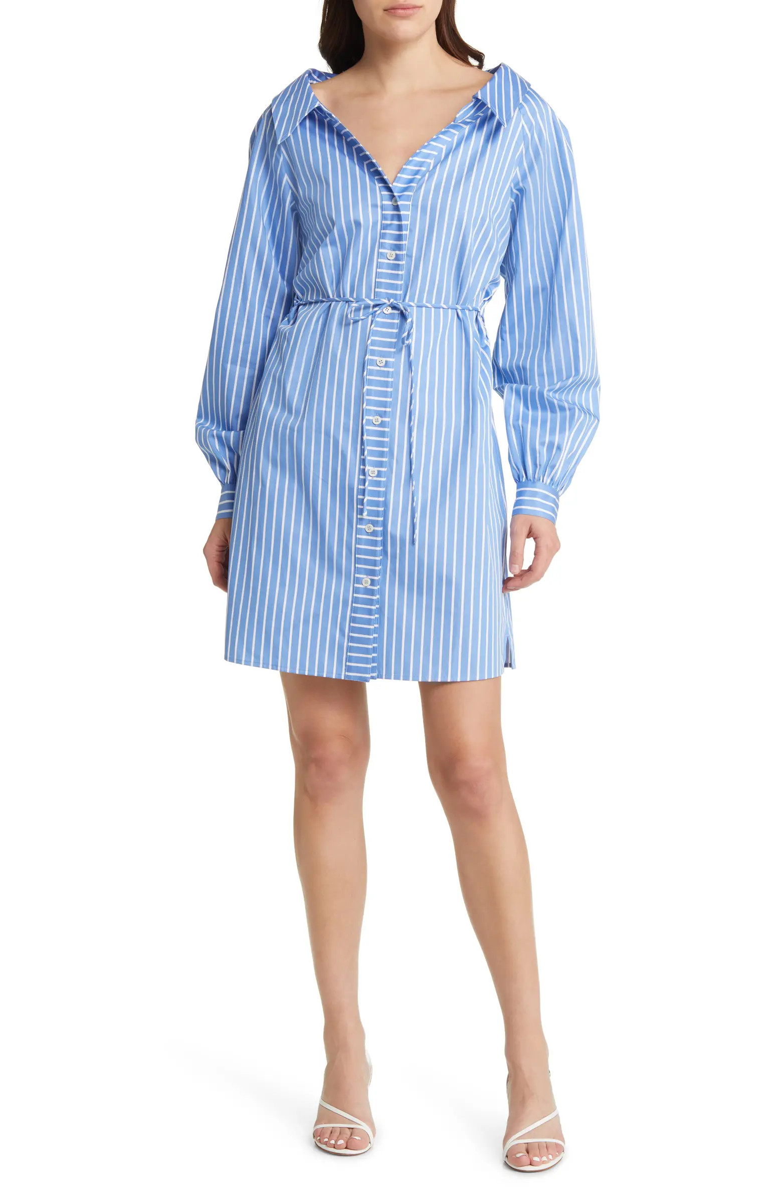 Stripe Long Sleeve Organic Cotton Shirtdress | Nordstrom