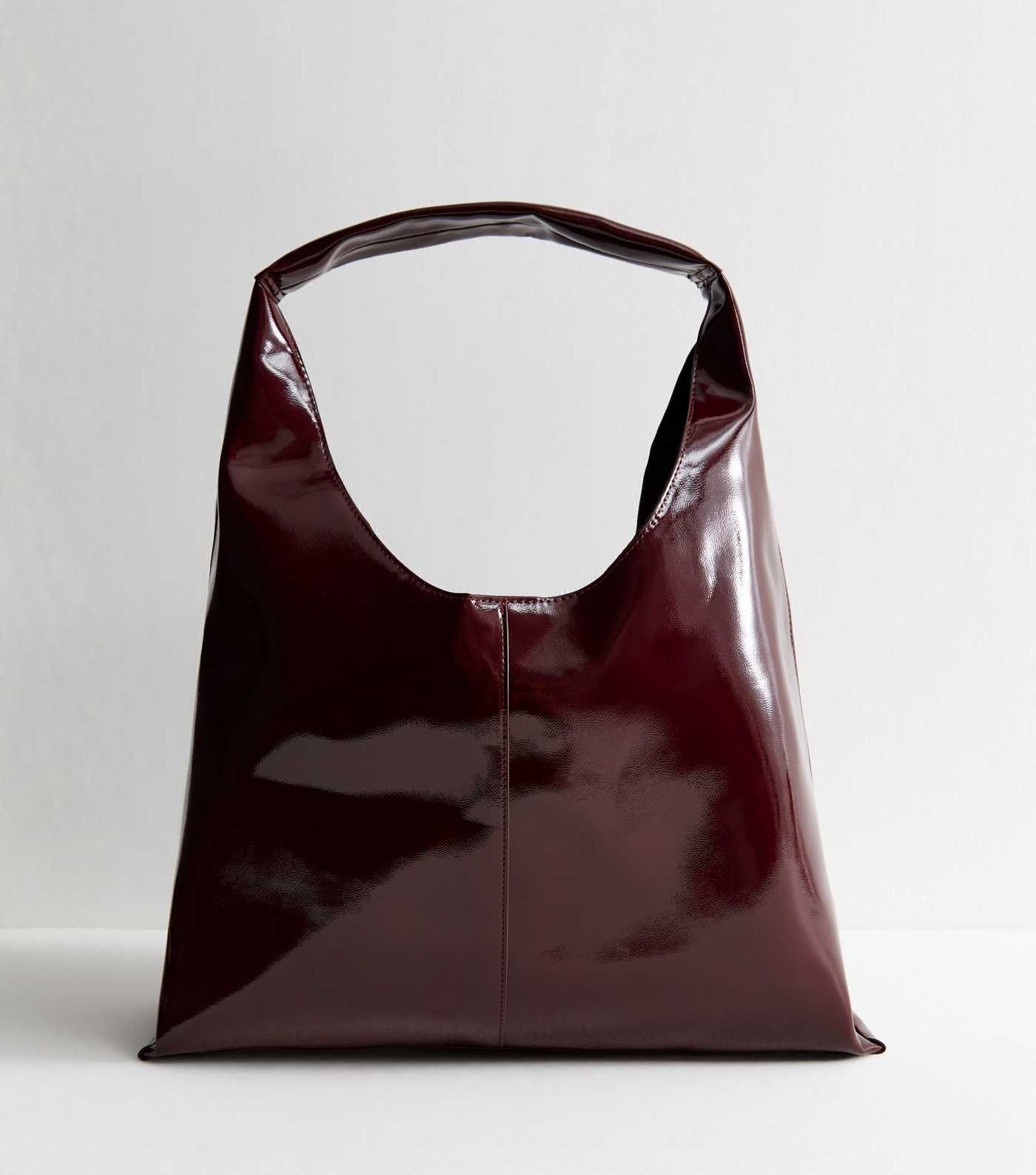 Burgundy Faux Patent Slouchy Bag | New Look | New Look (UK)