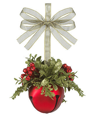 Ganz Kissing Krystals Mistletoe Sleigh Bell Red - Macy's | Macy's