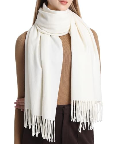 Pashmina Shawls And Wraps for Women for Evening Dress Warm Winter Scarf Wedding Bride Bridesmaid Gifts Cashmere Feel (Cream) | Amazon (US)