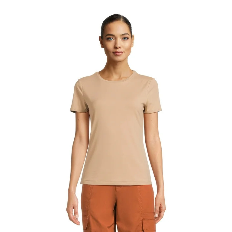 Time and Tru Women's Short Sleeve Smoothing T-Shirt, Sizes XS-XXXL | Walmart (US)