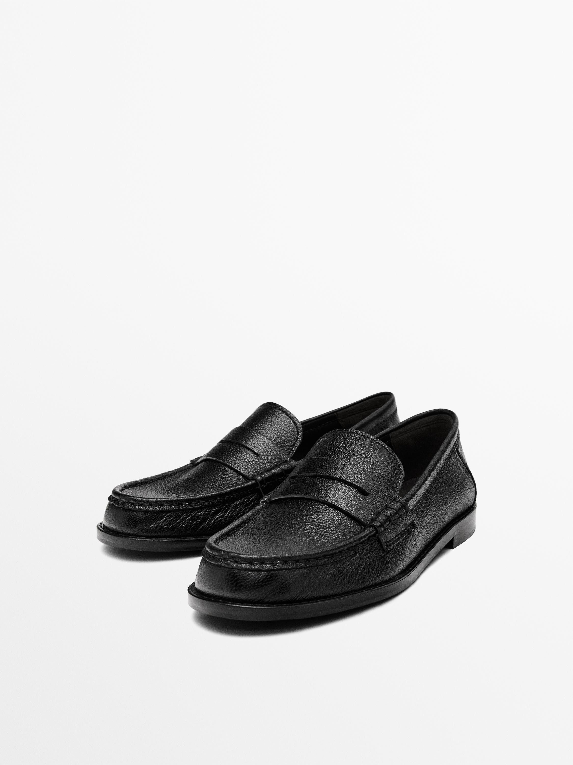 Mokassins aus gewalktem Leder | Massimo Dutti DE