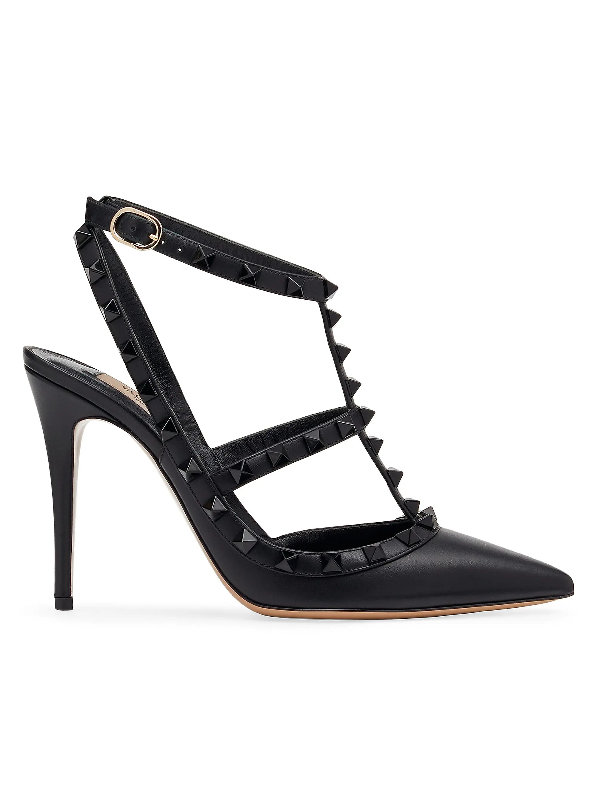 Rockstud Ankle Strap Pumps With Tonal Studs 100 MM | Saks Fifth Avenue