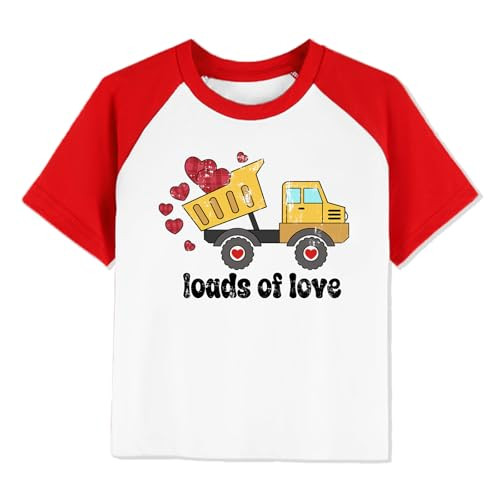 Toddler Boy Valentine's Day Shirts Loads of Loves Truck Shirts Short Sleeve 2-3 Years | Amazon (US)