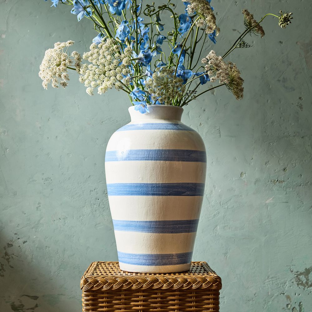 Stripe Terracotta Vase | GreenRow