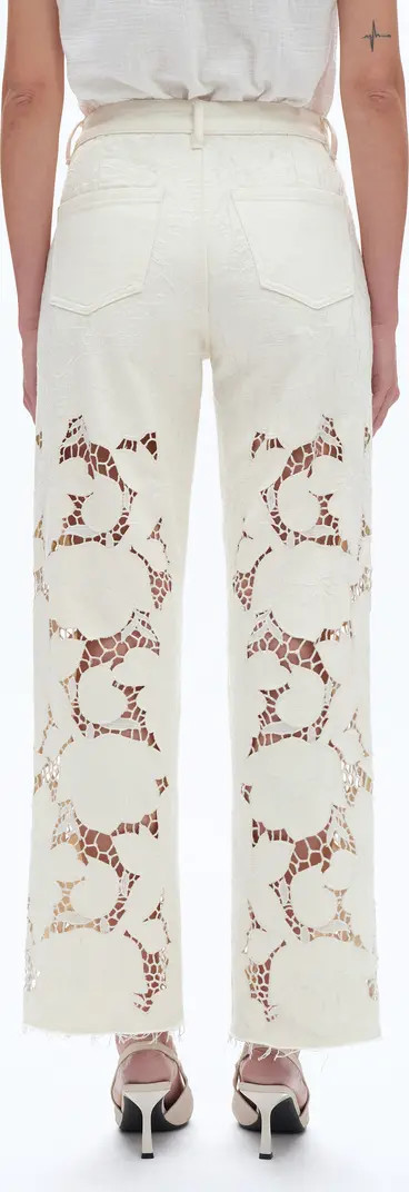 Lace Straight Leg Jeans | Nordstrom