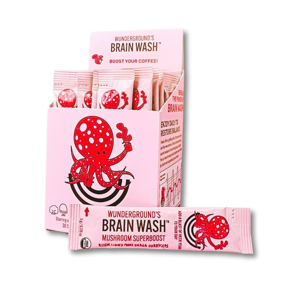 Brain Wash Mushroom Superboost (30-Serving Carton) | Amazon (US)